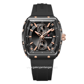 Expedition E 6814 MF Ladies Black List Rosegold Rubber Strap